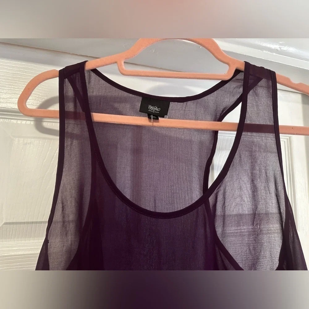 Mossimo Purple Sheer top with Sequin - Picture 5 of 9